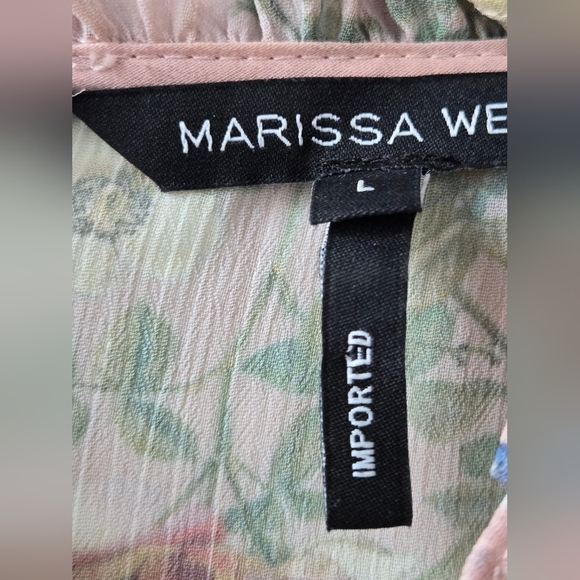 Marissa Webb Collective Floral Ruffle Tie mini Pink Dress in Pink Size Large - Picture 9 of 16